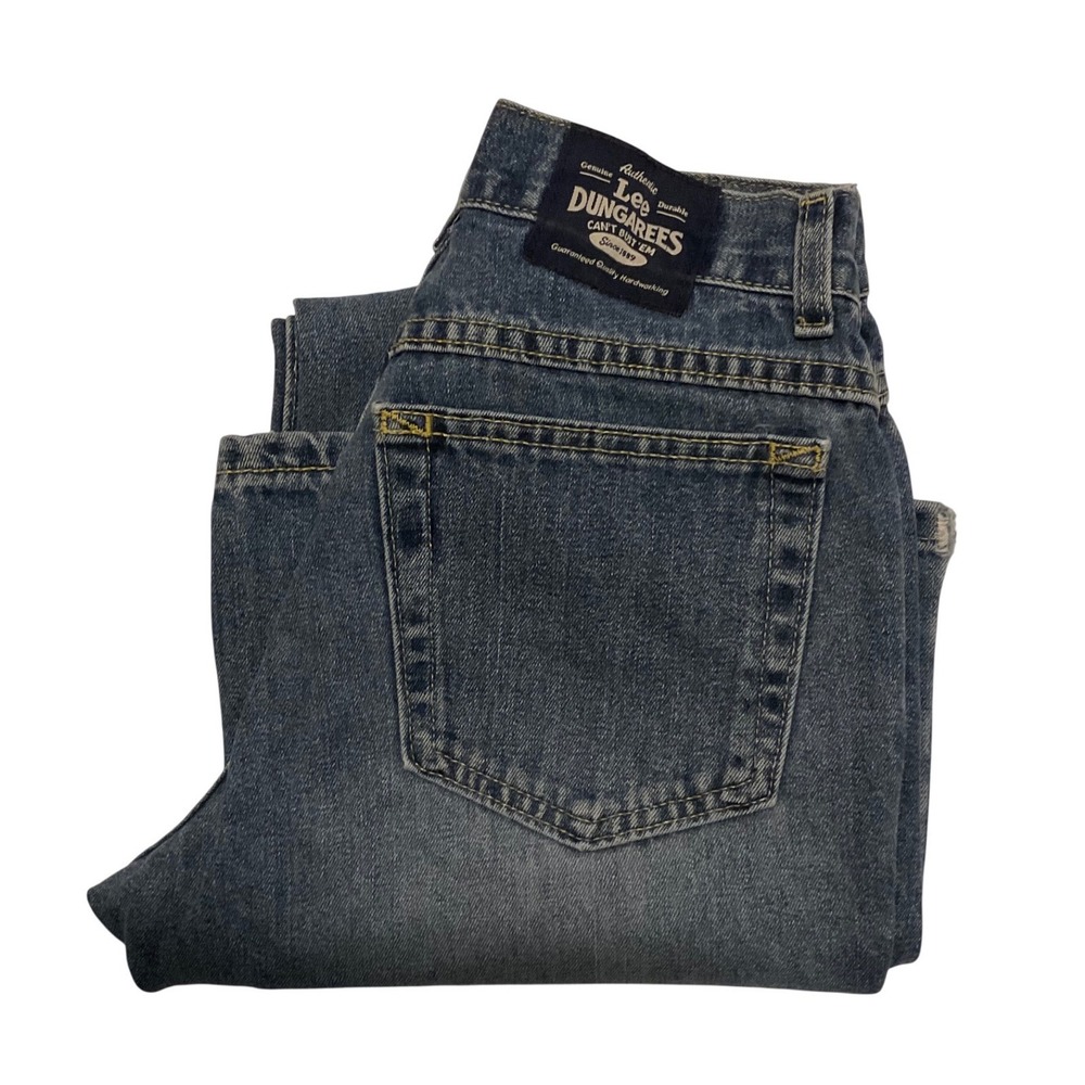 Lee Dungarees Flare Jeans Medium Wash Denim Vintage BoHo Y2K Size‎ 3